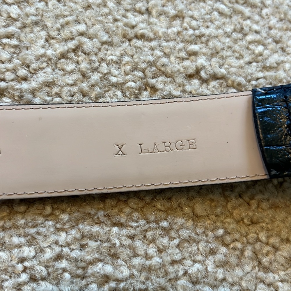 Black leather belt with gold animals -X-Large - 42 inches from buckle to tip - Picture 6 of 8